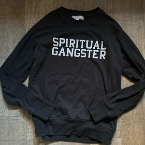 Black, Spiritual Gangster logo, crewneck sweatshirt, size small